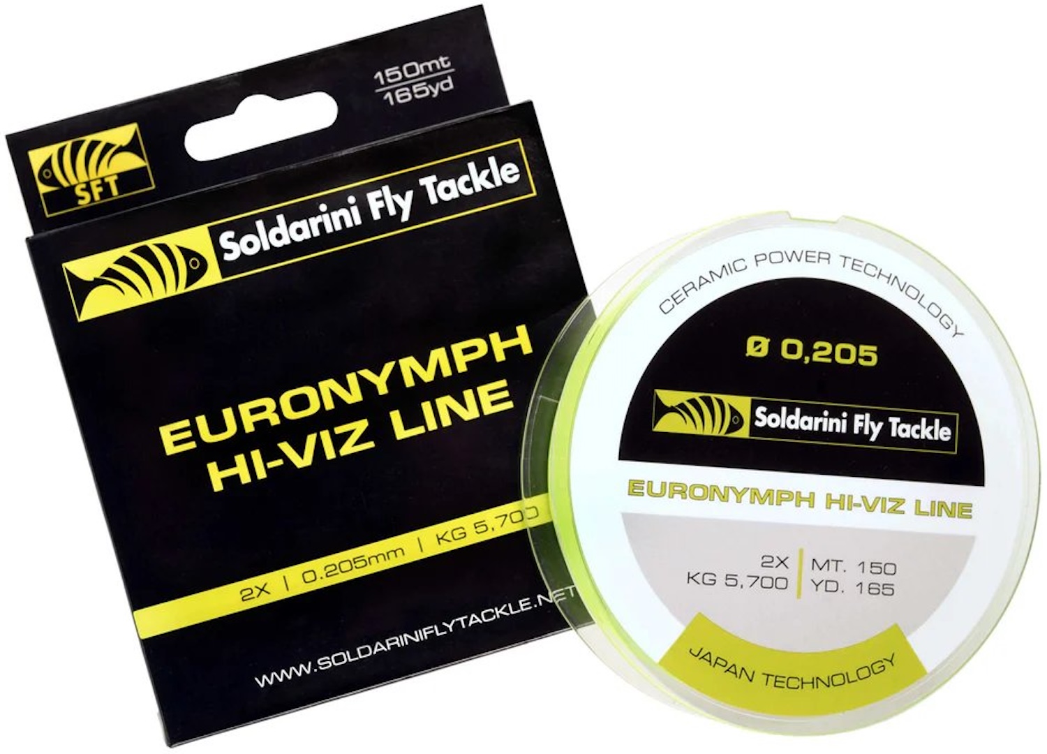 Soldarini Euronymph Hi-Viz Mono Line 150 m bobine fluo chartreuse