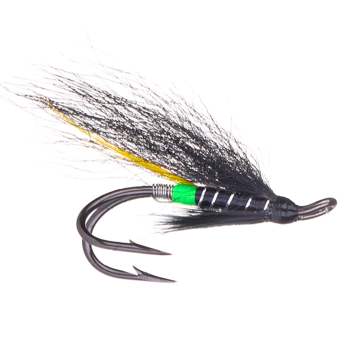 Superflies Mouche à saumon - Green Butt Black Double