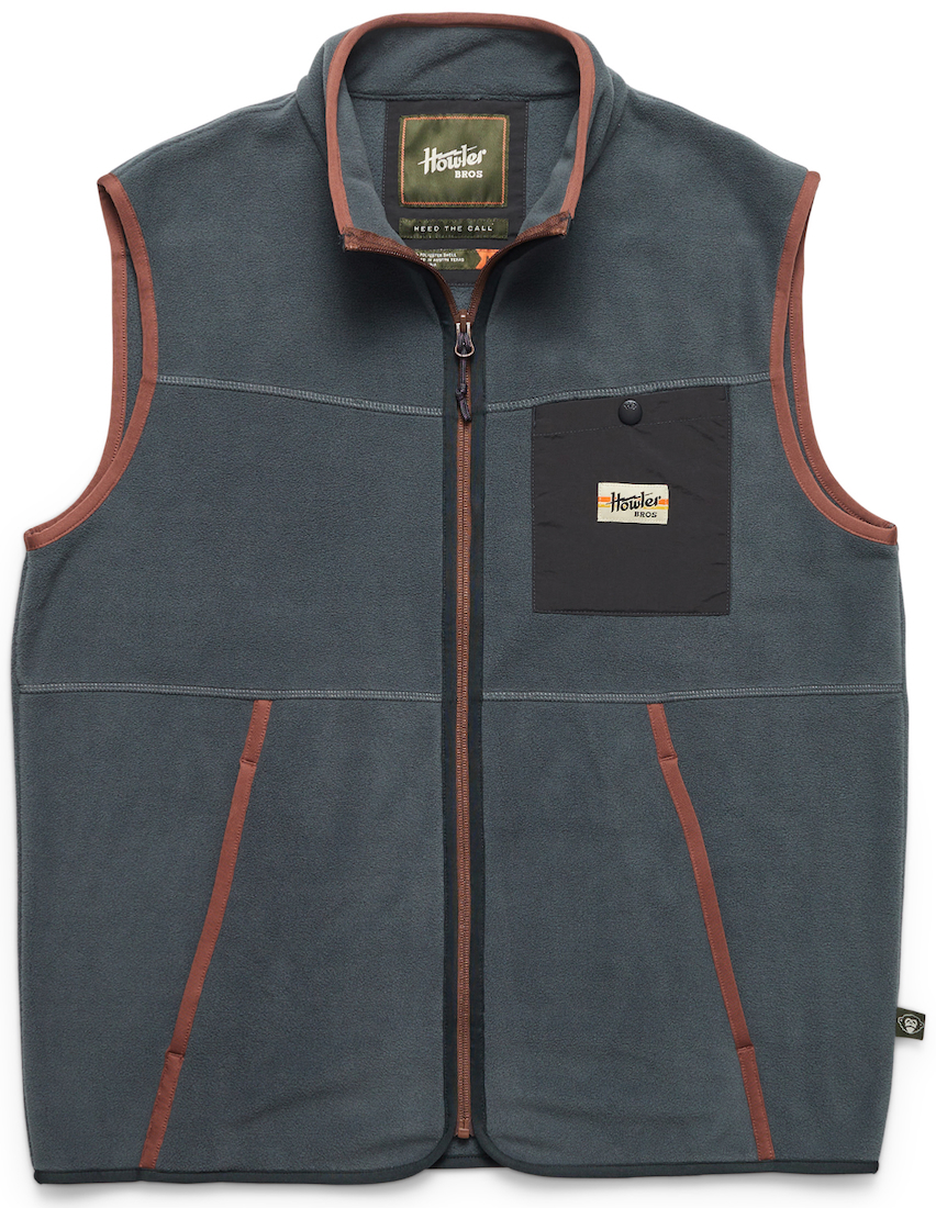 Howler Brothers Free Range gilet léger en laine polaire - fog