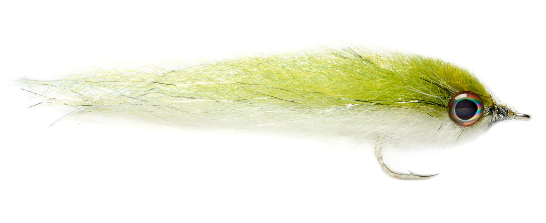 Fulling Mill Streamer - Salty Mullet olive & blanc