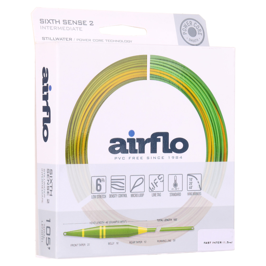 Airflo Sixth Sense 2 - Fast Intermediate Long Belly Distance ligne à mouche Translucent Olive