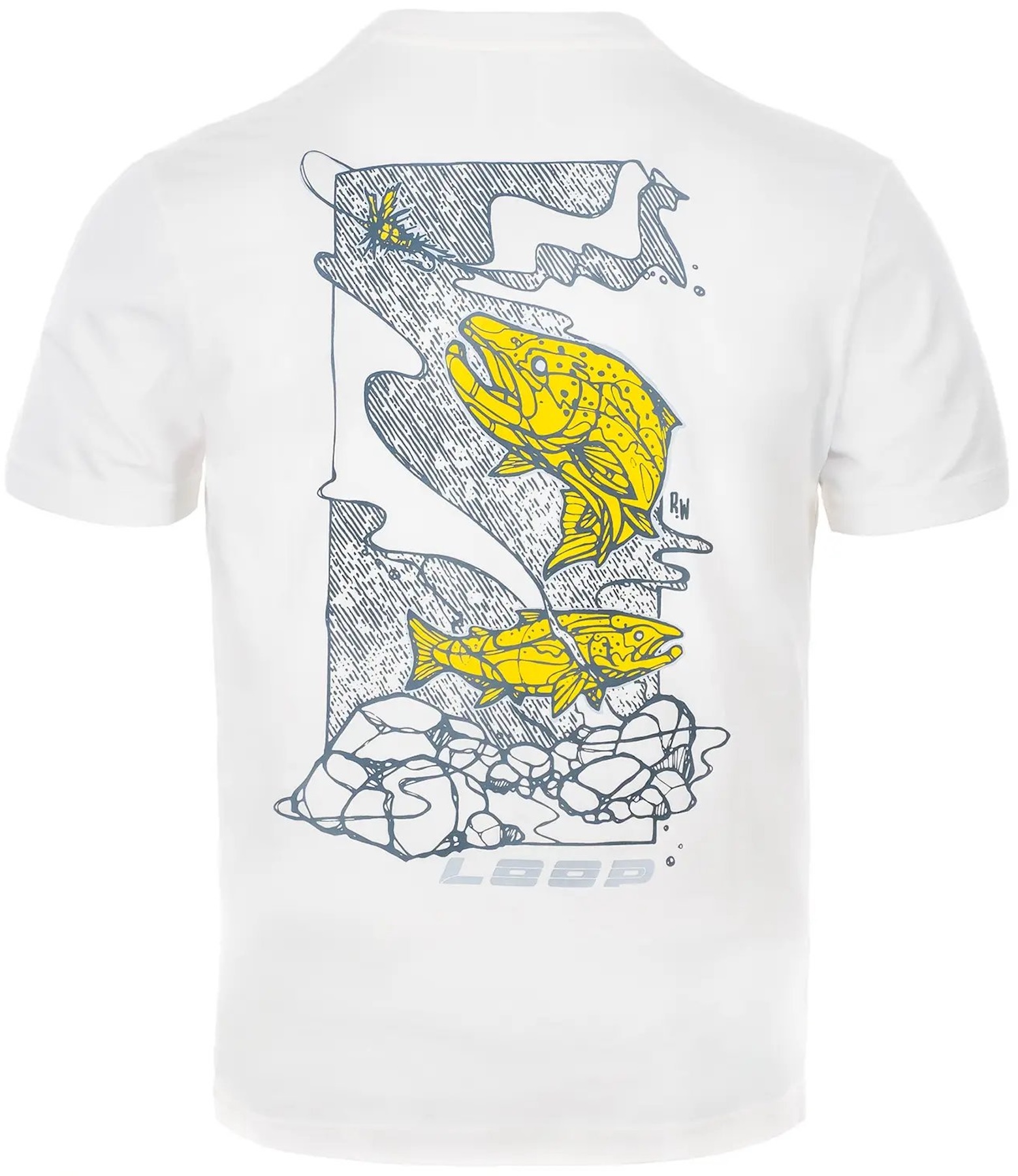 Loop Logo T-Shirt Atlantic Salmon Optic White