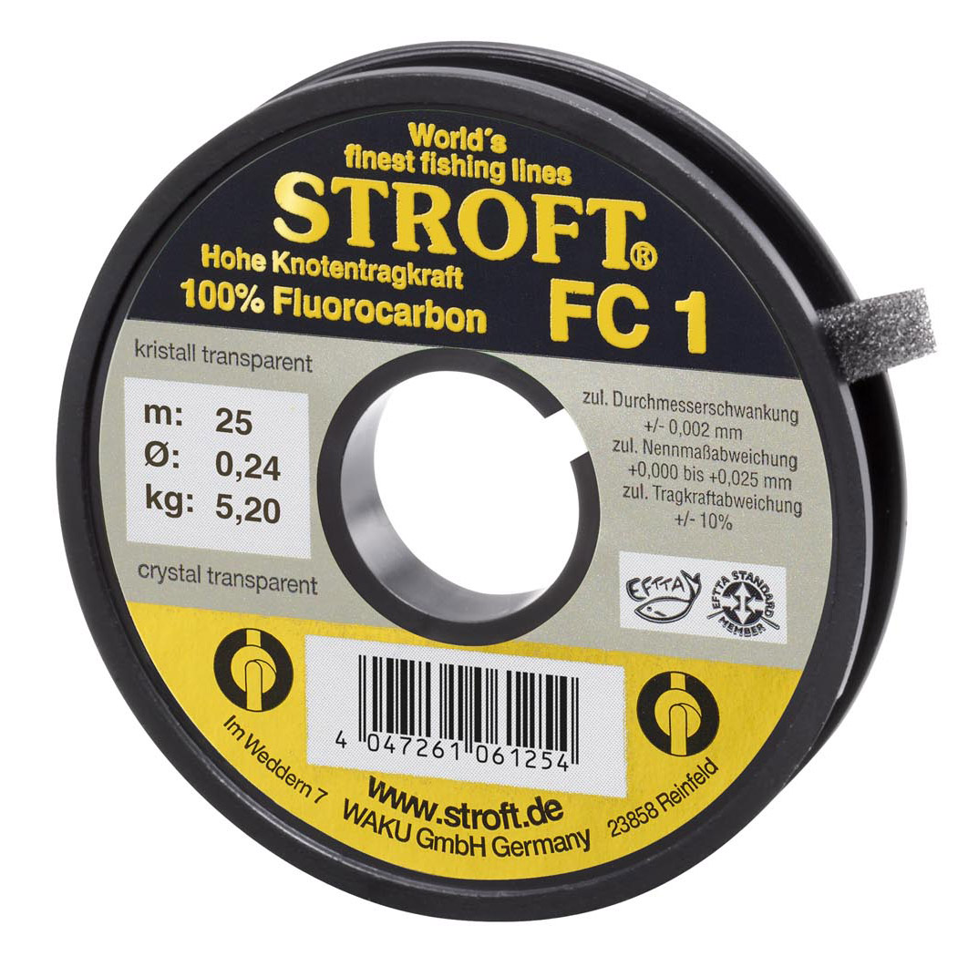 Bas de ligne Stroft FC1 Fluorocarbone 25 m/bobine