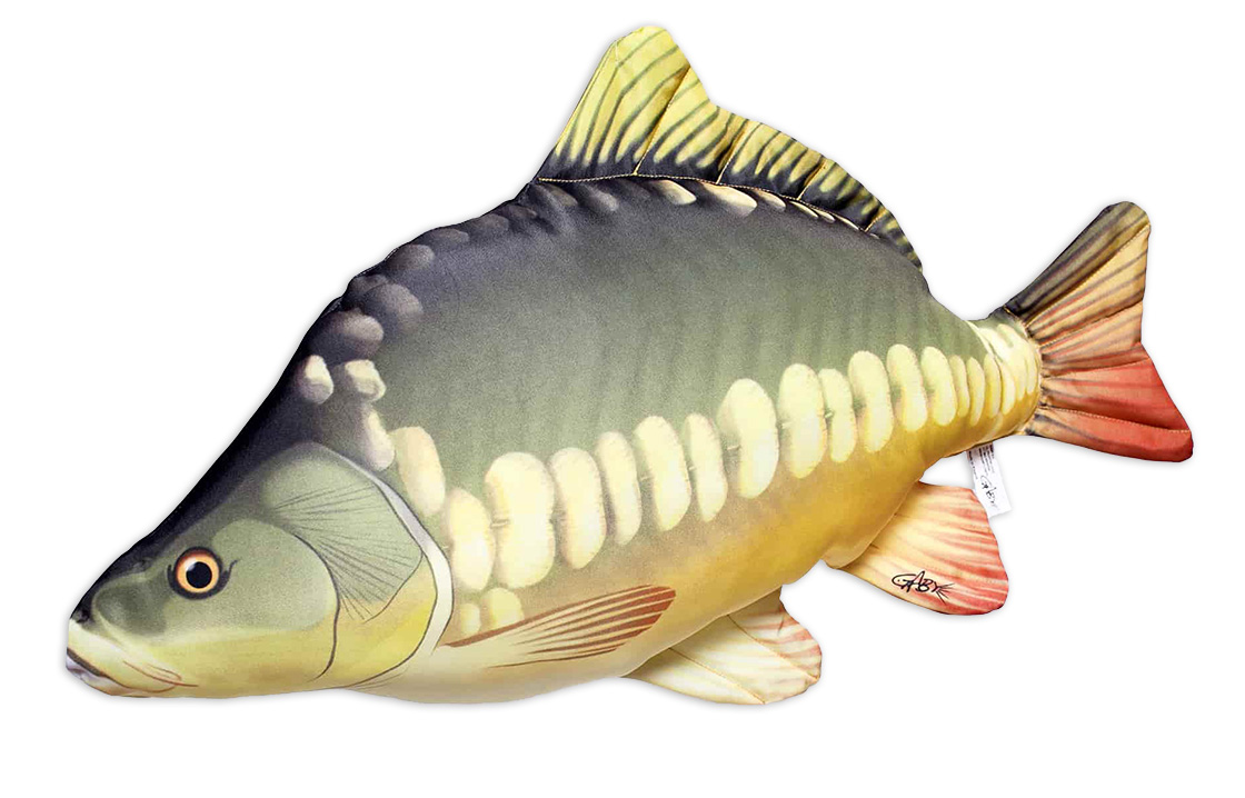 Coussin poisson doudou carpe miroir 61cm