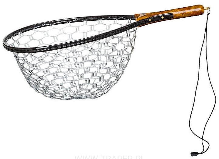 Traper Trout Carbon & Wood Landing Net Epuisette avec filet en silicone