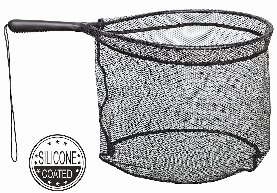 Traper Landing Net Épuisette enduite de silicone avec filet de pêche