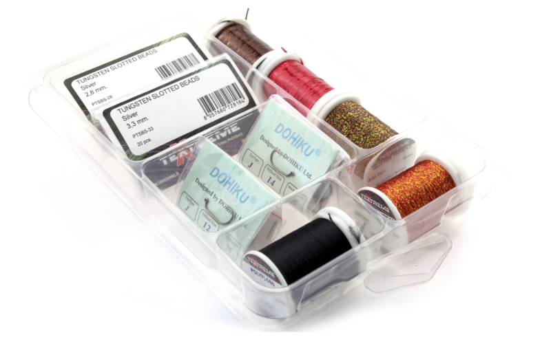 Textreme Tying Kit Perdigones Kit d'attache pour nymphes, boîte incluse