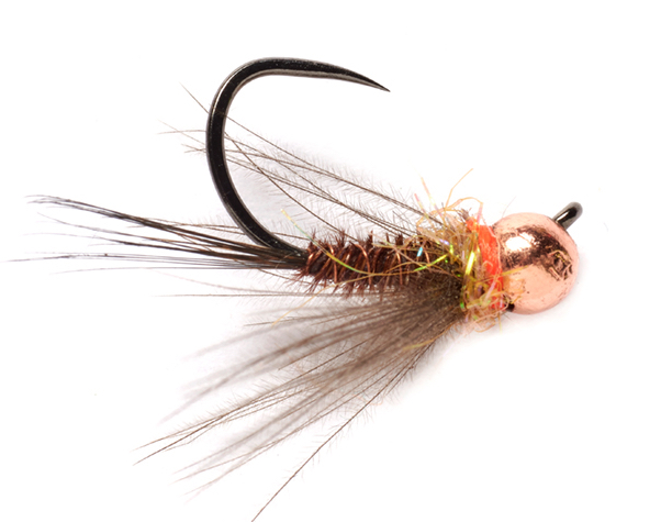Fulling Mill Nymphes - CDC Hot Spot Pheasant Tail Jig Orange Barbless