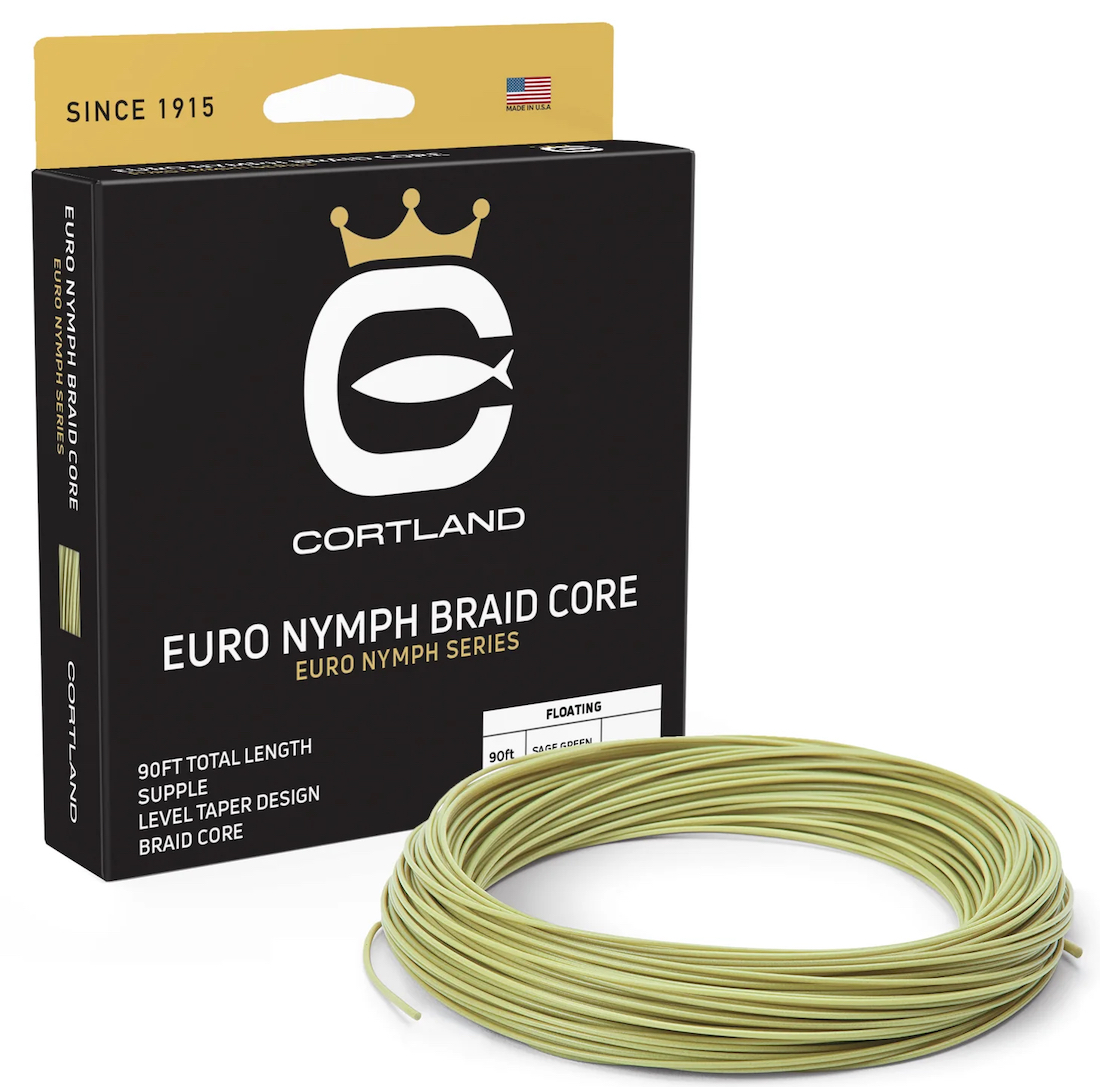 Cortland Euro Nymph Braid Core Level ligne à mouche sage green