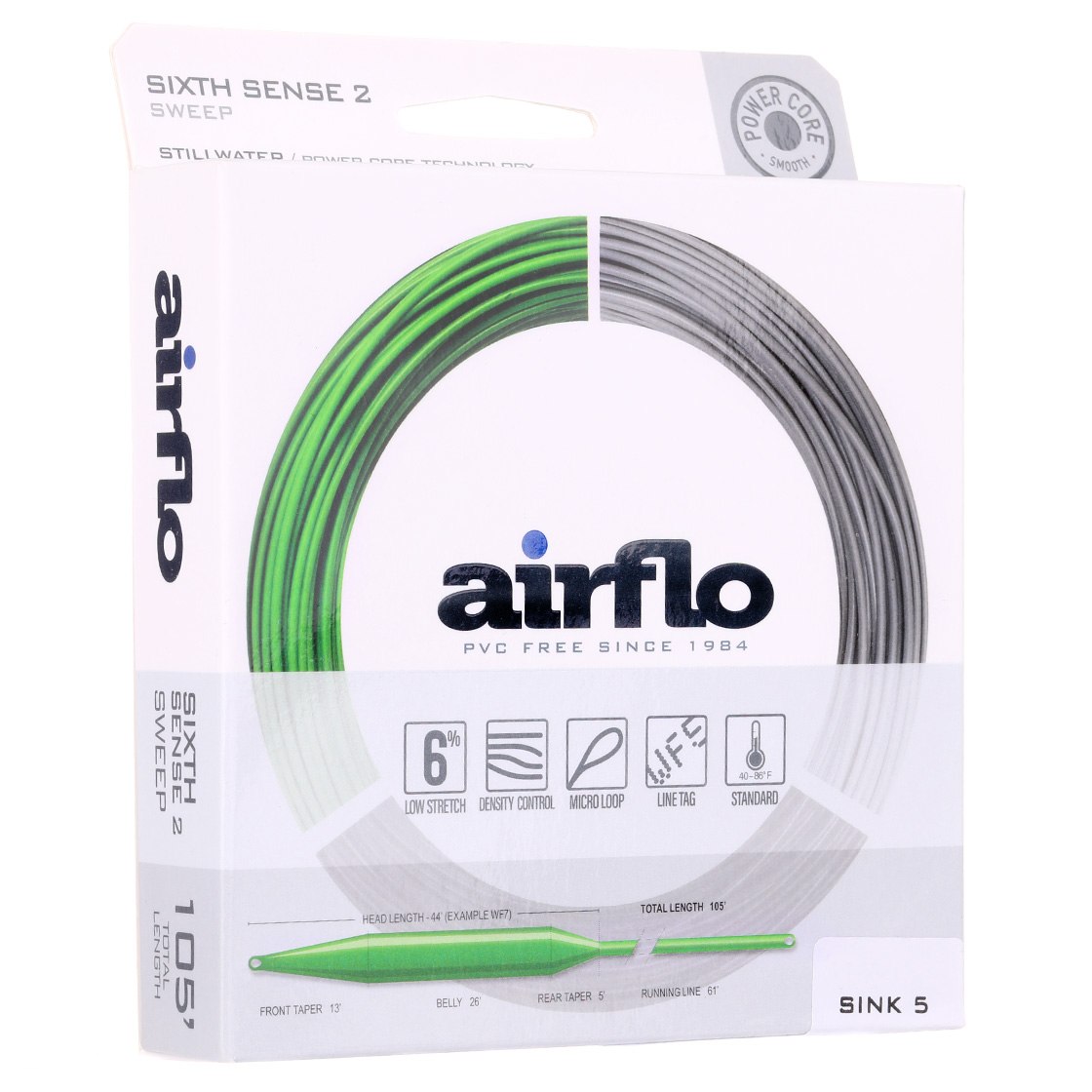 Airflo Sixth Sense 2 - Sweep - Fishfinder Sink 5 - Sink 3 ligne à mouche Pale Gray