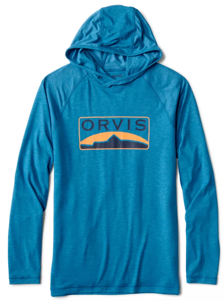 Orvis Dricast Logo Hoodie Sunshirt UPF 50+ chemise de protection solaire pacific blue