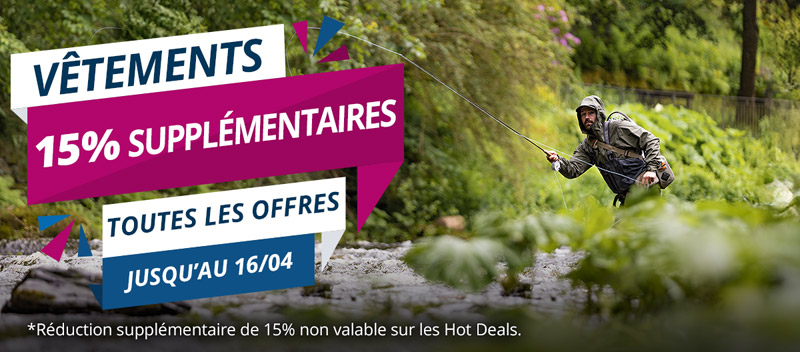 Vêtements: 15% de réduction extra jusqu'au 16/04