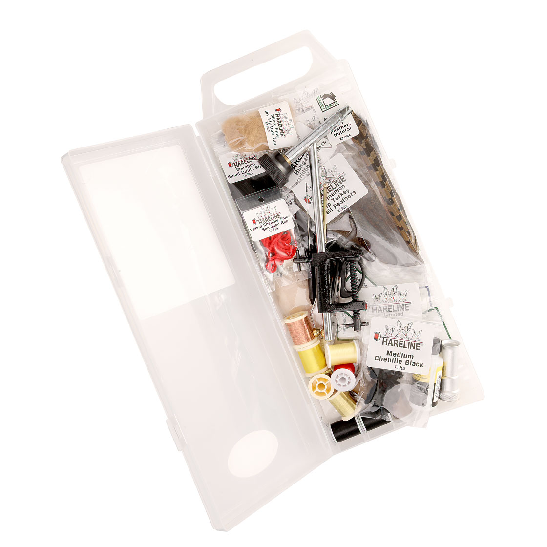 Hareline Fly Tying Material Kit Kit de montage avec outils et étau de montage