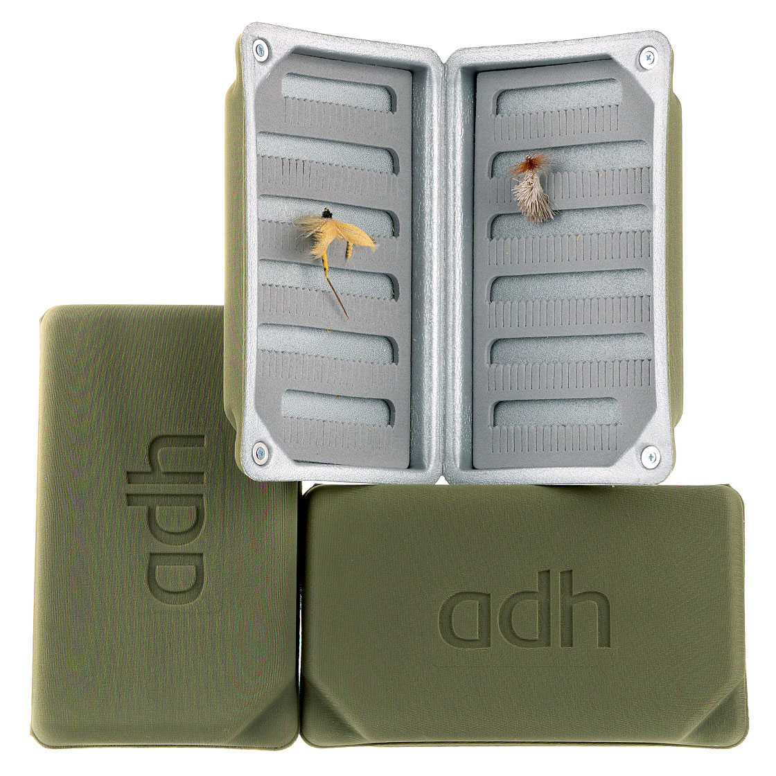 adh-fishing Foam Fly Box Boîte à mouches Large Ultralight olive