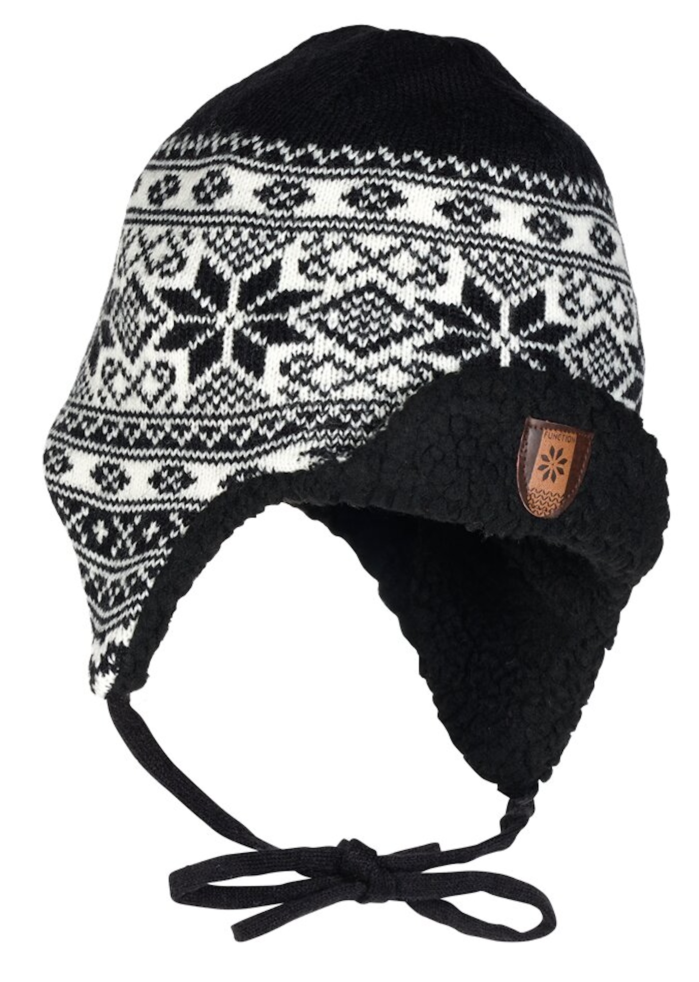 Bratens 100% Norway SNØSTJERNE bonnet extra chaud avec protection pour les oreilles black & white