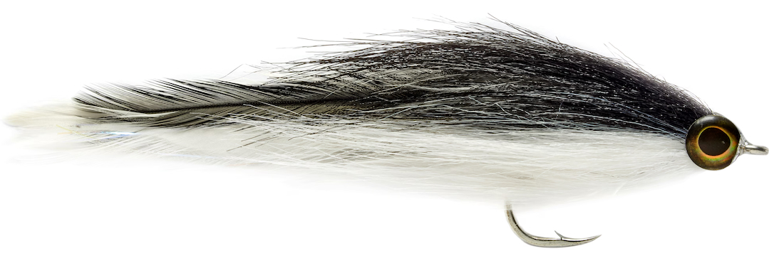 Fulling Mill Two Tone Brushy Streamer #6/0 Noir & Blanc
