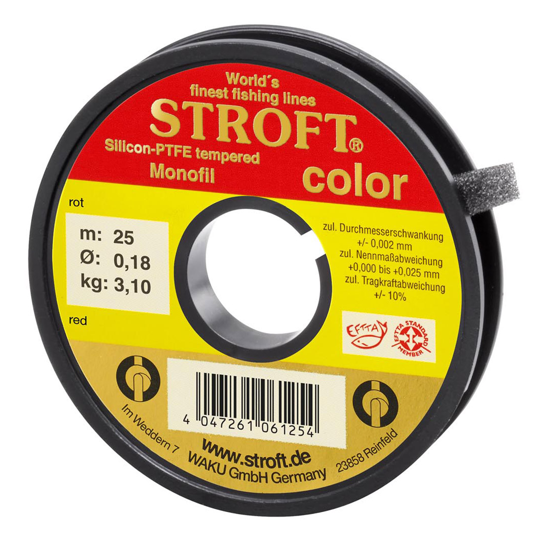 Stroft Color bas de ligne Indicator Line aide visuelle bobine de 25m rouge