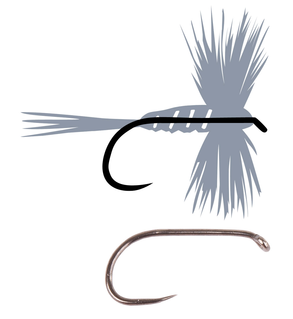 Tunca Expert Crochet à mouche TE15 Wide Gape Dry Fly sans ardillon