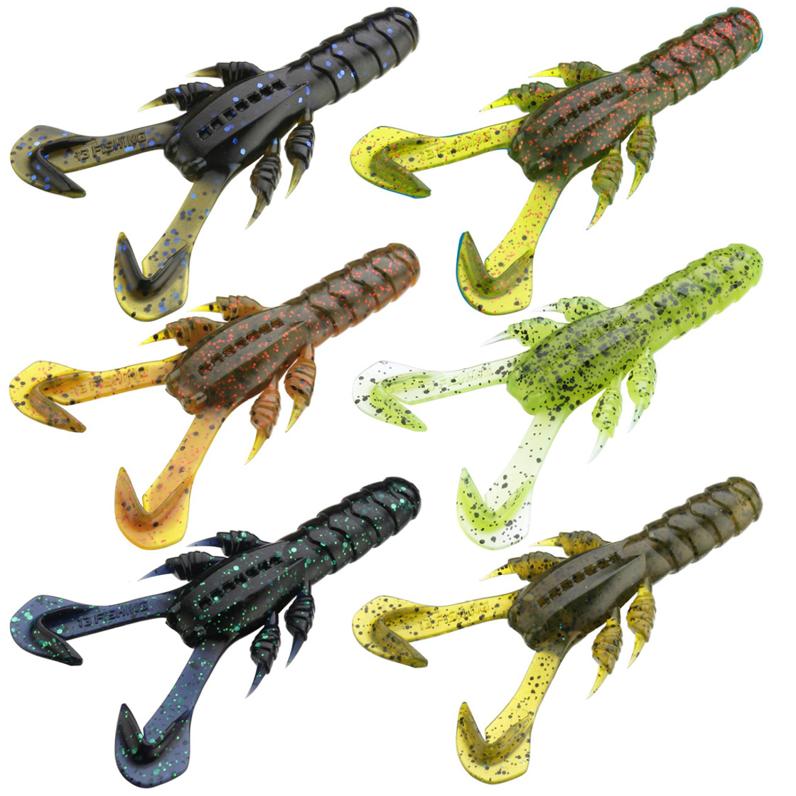 13 Fishing Ninja Craw Appâts créatures en caoutchouc 7,6 cm