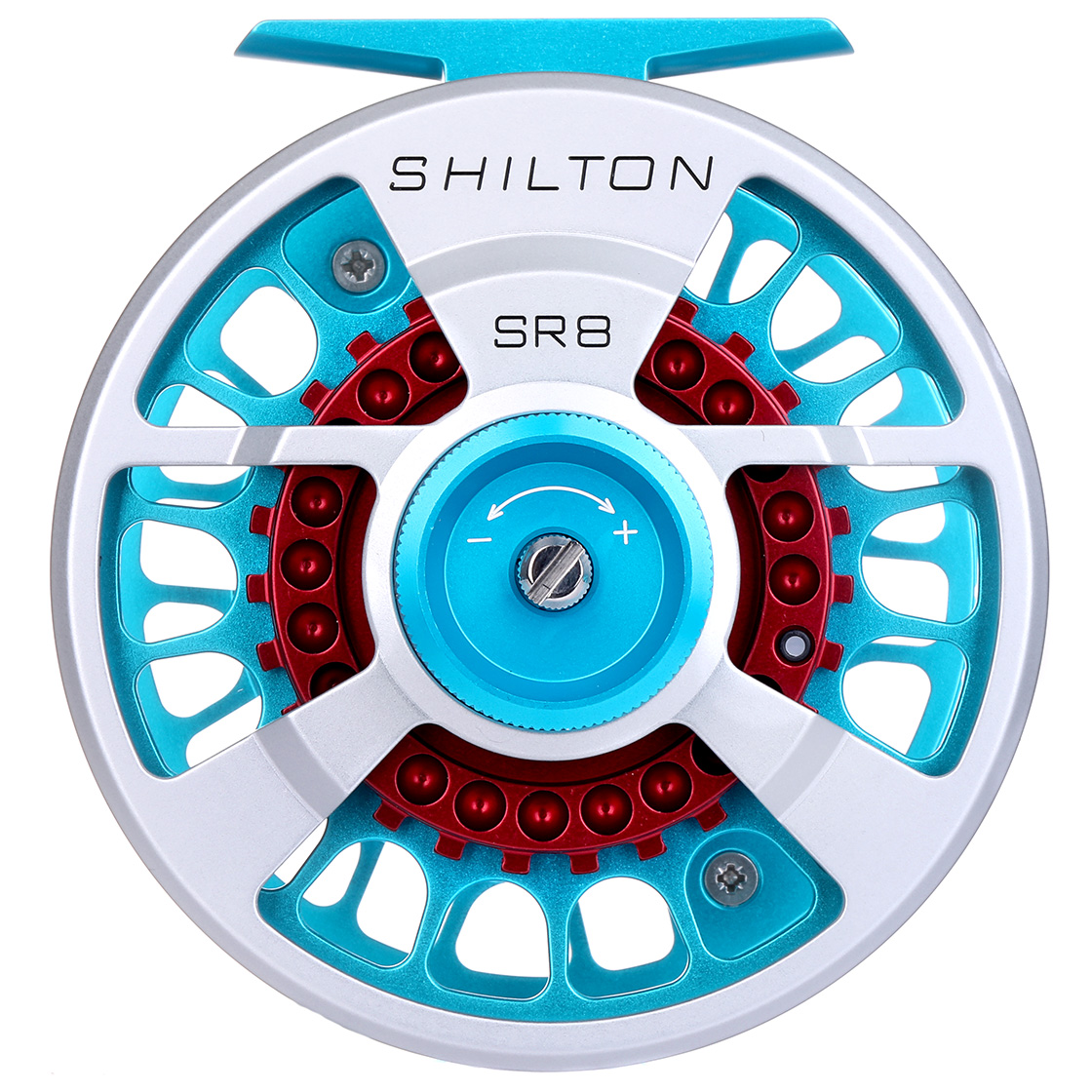 Shilton SR Series Custom Reel Titanium-Turquoise-Red moulinets de mouche