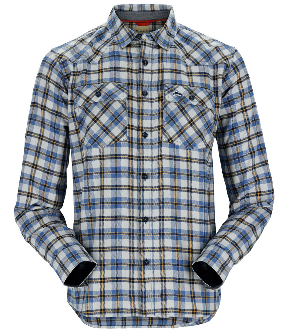 Simms Santee Flannel Shirt chemise admiral blue/navy camp plaid