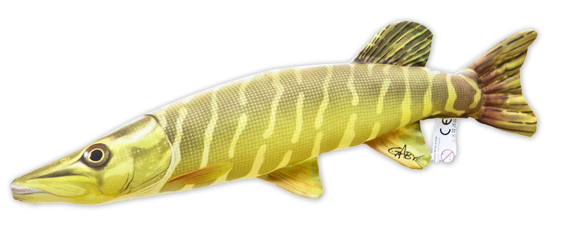 Coussin poisson Doudou brochet 45cm