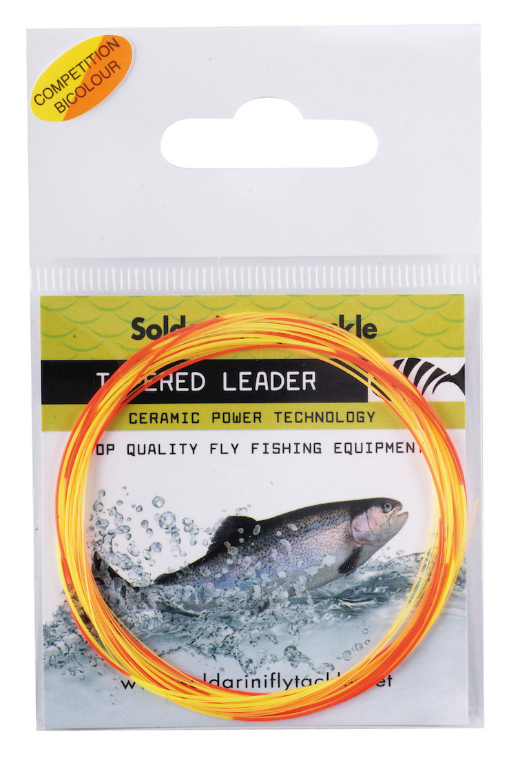 Soldarini Fly Tackle Euro Nymph Competition Bicolour Tapered Bas de ligne nymphes 12 ft