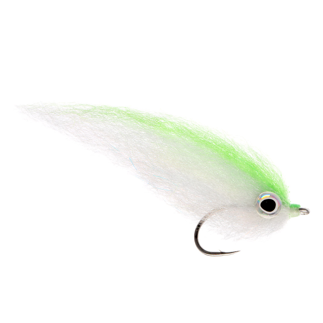 Fishient H2O Streamer - Sculpté Baitfish chartreuse & blanc