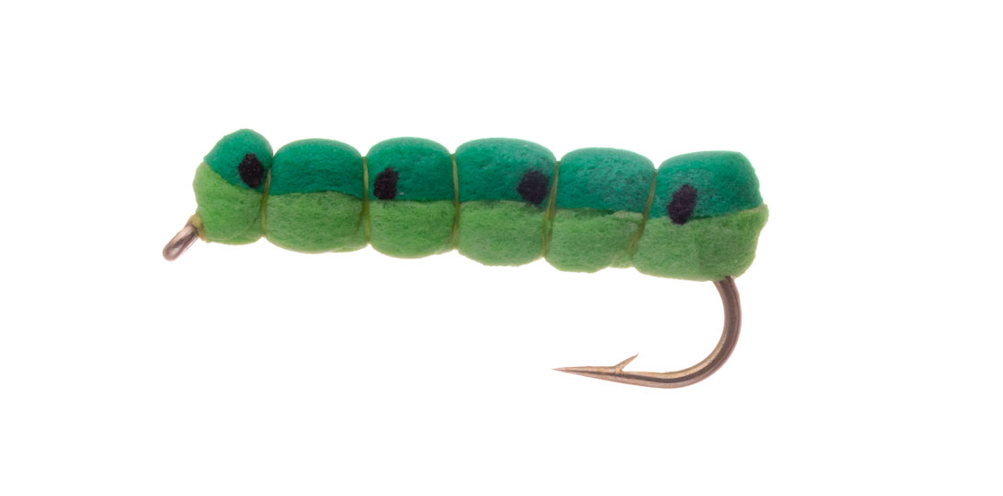 Vania Realistic Green Caterpillar mouche sèche