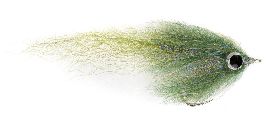 Fishient H2O Mouche d'eau salée - Brush Fly olive & white
