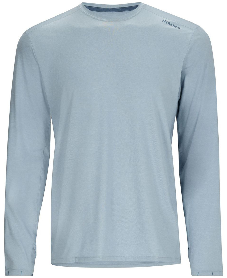 Simms Solarflex Crew chemise à manches longues steel blue heather