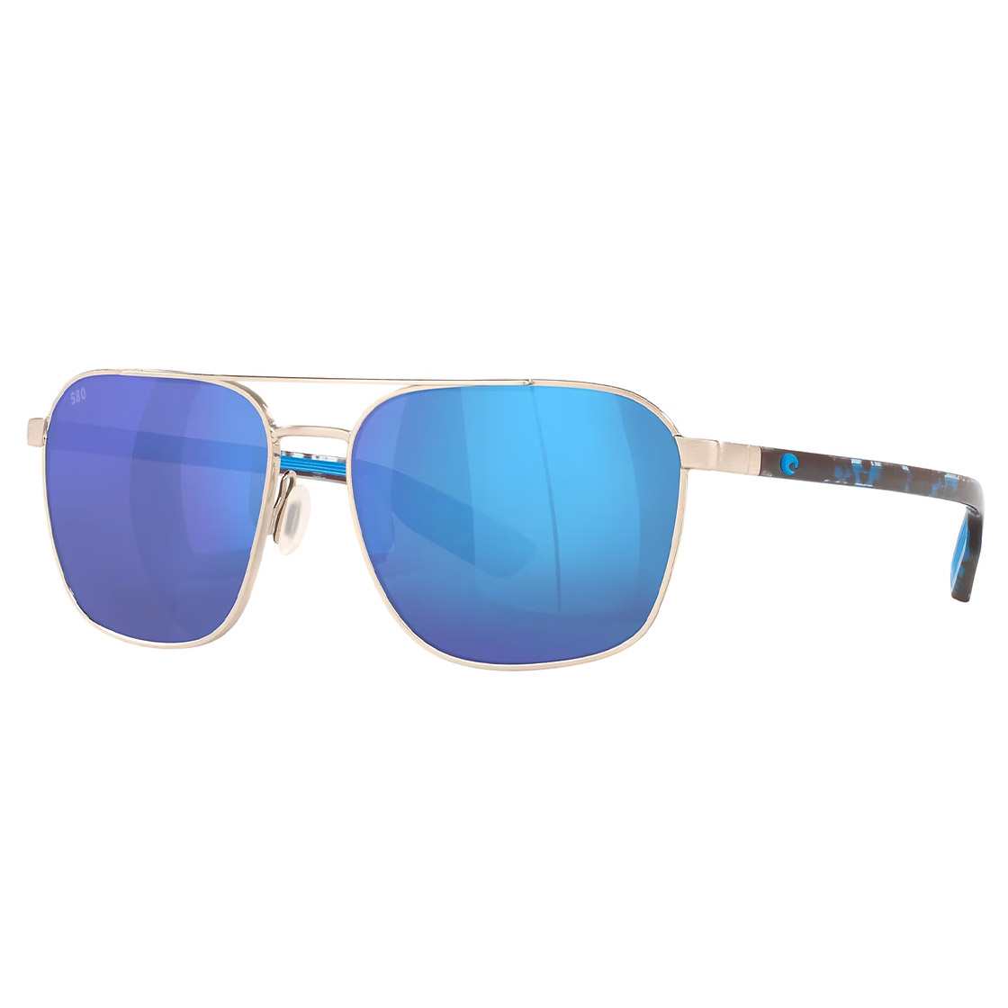 Lunettes polarisantes Costa Wader Brushed Silver (Blue Mirror 580G)