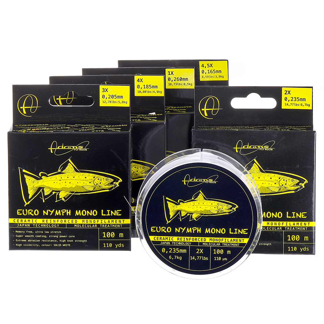 Adams Fly Rods Euro Nymph Mono Line 100 m de bas de ligne
