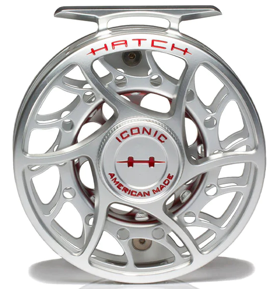 Hatch Iconic Fly Reel moulinets de mouche Mid Arbor clear/red