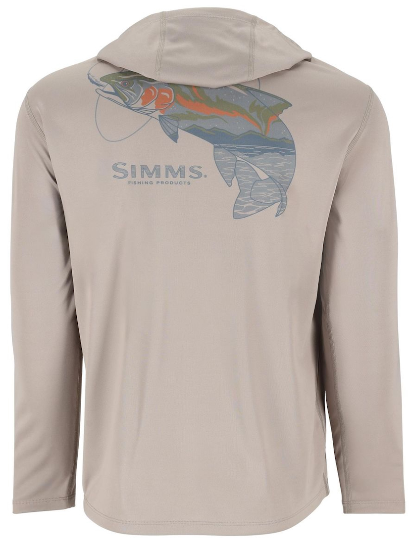 Simms Tech Hoody - Artist Series T-shirt anti-UV avec capuche Dolomite Trout