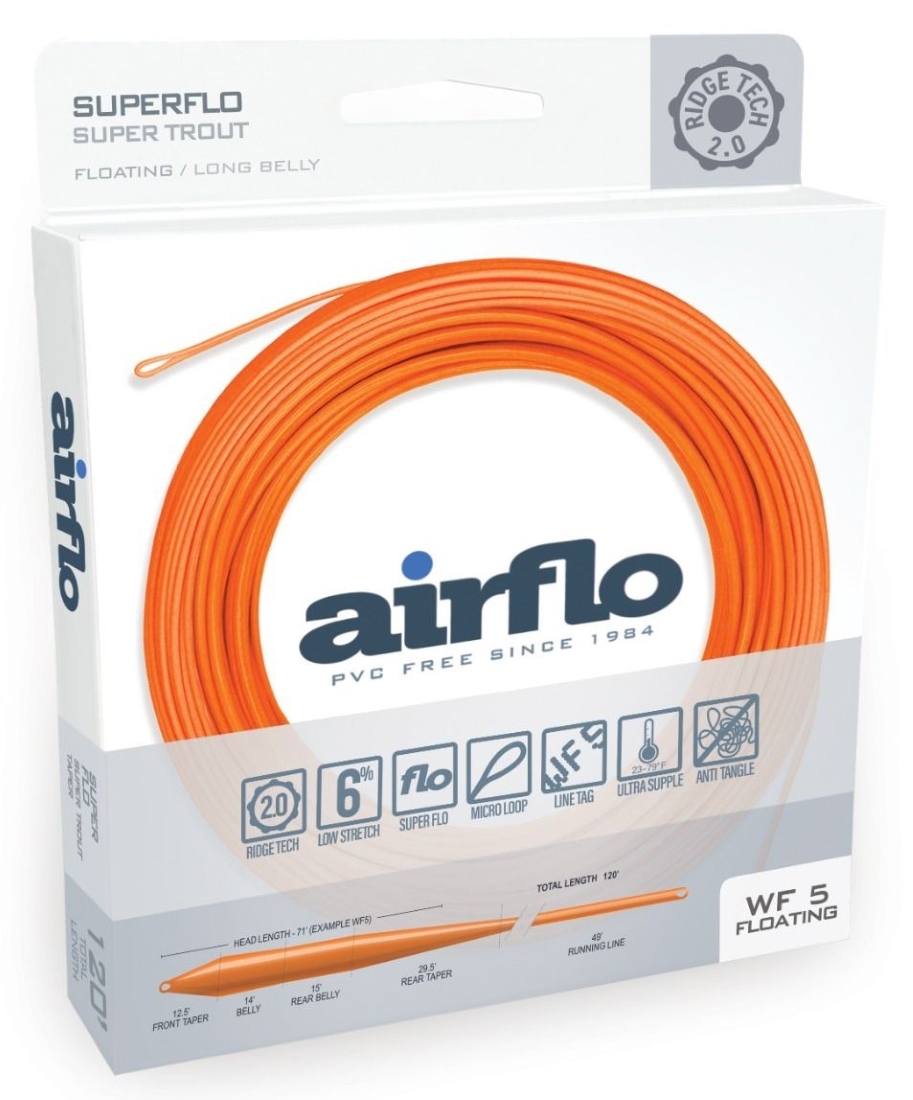 Airflo Ridge 2.0 Superflo Super Trout Floating Fliegenschnur Fire Orange