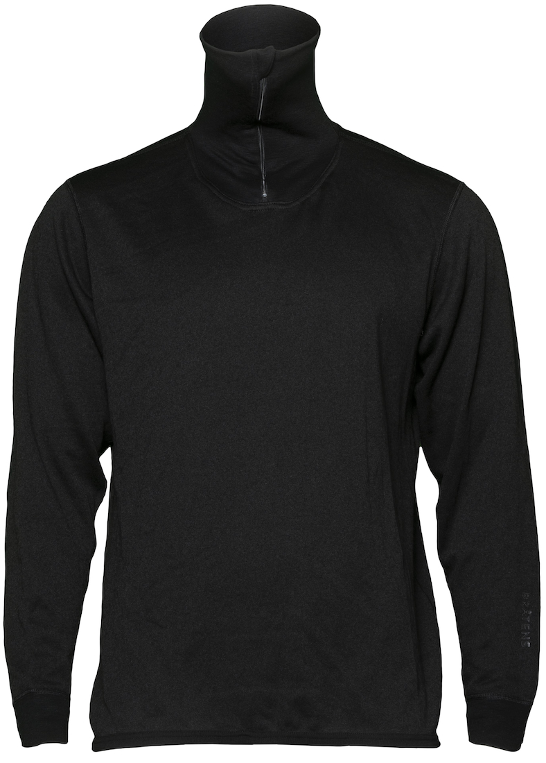 Bratens 100% Norway Merino Wool Terry Sweater extra chaud avec fermeture éclair black