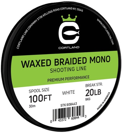 Cortland Waxed Braided Mono Shooting Line - Runningline - Blanc 100 ft