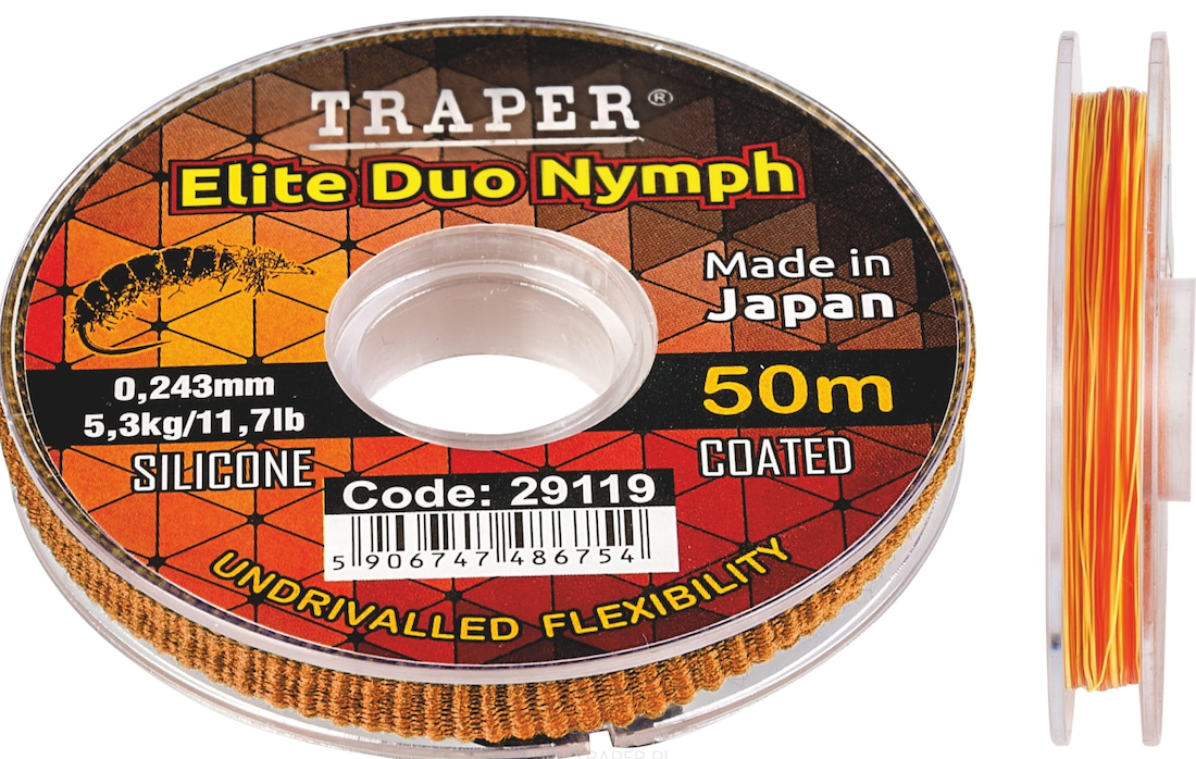 Traper Duo Nymphes Two Tone Sighter matériel de détection de touche bobine de 50 m