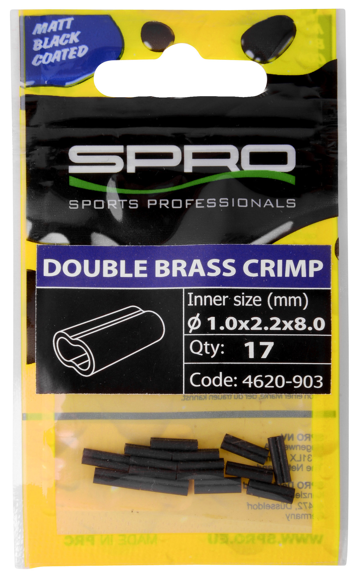 Spro Douille de serrage double Noir mat W-Brass Crimp Matte Black