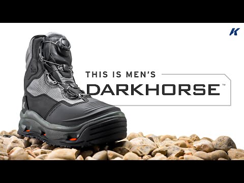 Korkers chaussures de wading Darkhorse (BOA), y compris feutre & semelle amovible en caoutchouc Vibram Korkers chaussures de wading Darkhorse (BOA), y compris feutre & semelle amovible en caoutchouc Vibram
