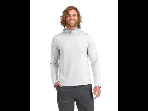 Simms SolarFlex Hoody UPF50 T-shirt anti-UV à capuche Dolomite Heather